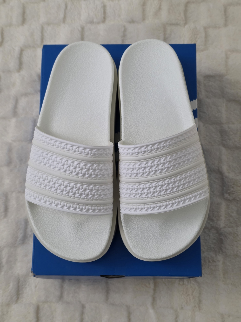 ADIDAS ADILETTE BONEGA SLIDES TRIPLE WHITE WOMEN'S SIZE 9 (GY0886) NIB/NWT